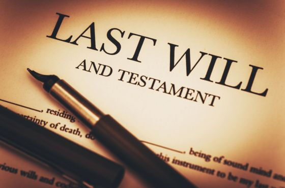 Last Will and Testament document with a fountain pen
